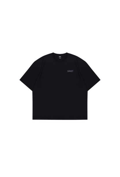 HDEX Baju Korea Olahraga Wild Letter Giant Fit Short Sleeve Black Pria Fitness