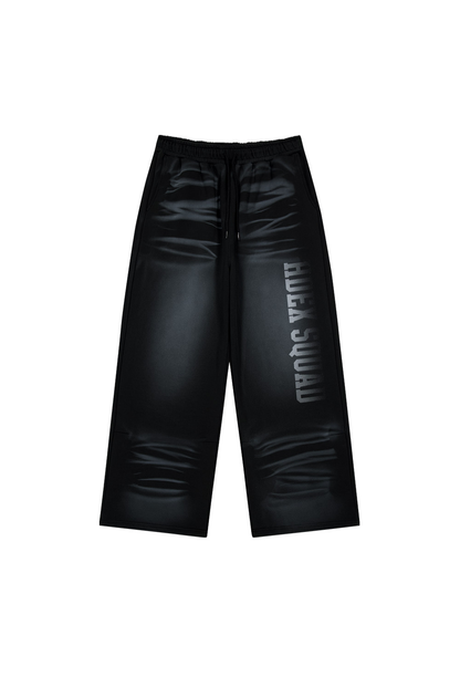 HDEX Celana Korea Olahraga Squad Brush Washing Wide Pants Black Pria Fitness