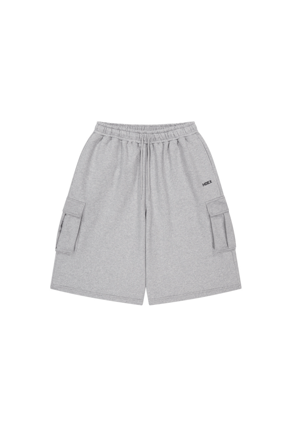 HDEX Celana Korea Olahraga EZ Cargo Bermuda Sweat Shorts Melange Gray Pria Fitness