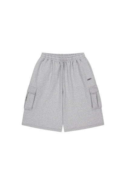 HDEX Celana Korea Olahraga EZ Cargo Bermuda Sweat Shorts Melange Gray Pria Fitness