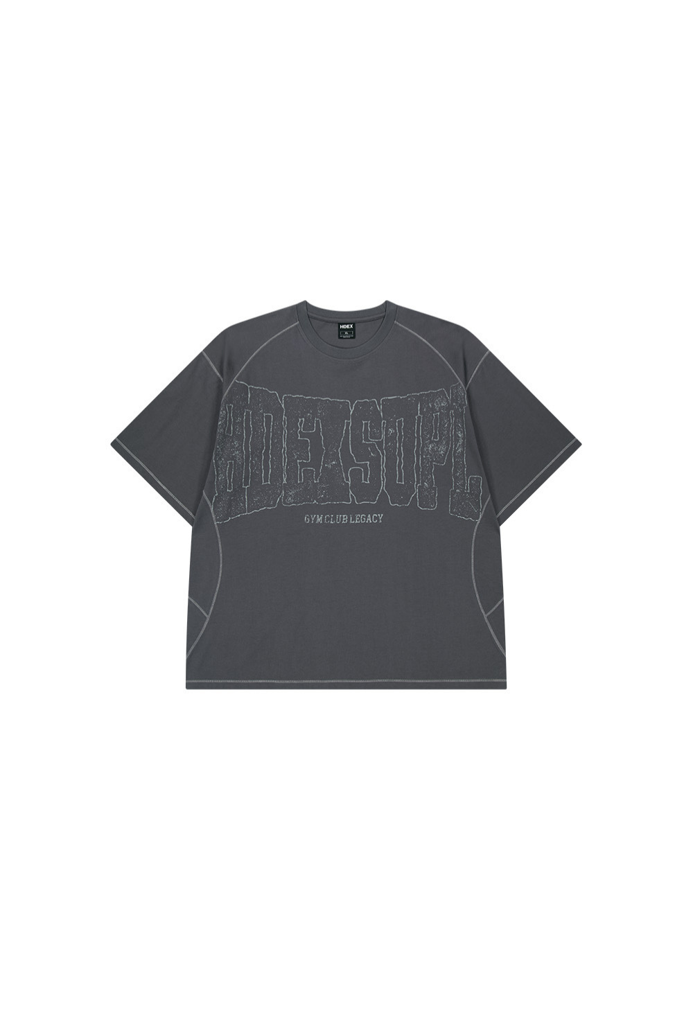 HDEX Baju Korea Olahraga Mega Wide Short Sleeve Charcoal Pria Fitness