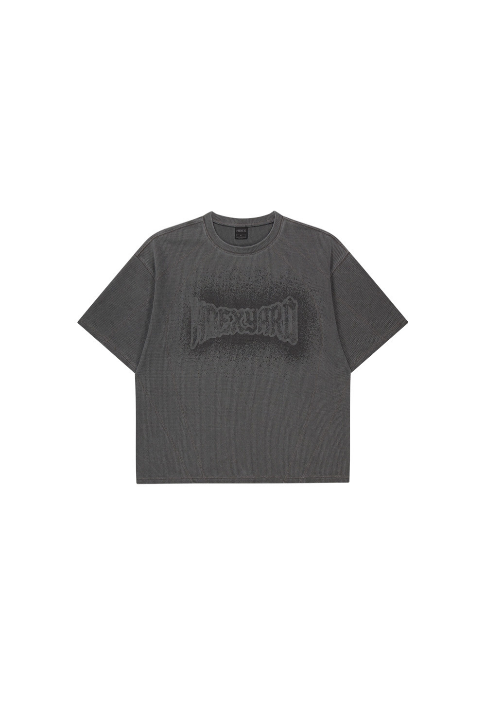 HDEX Baju Korea Olahraga Pigment Cutline Waffle Short Sleeve Charcoal Pria Fitness