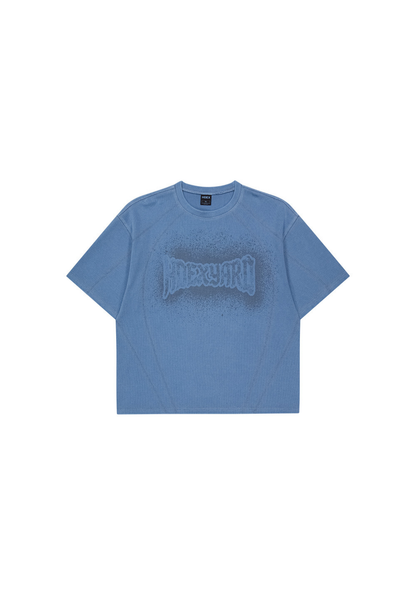 HDEX Baju Korea Olahraga Pigment Cutline Waffle Short Sleeve Blue Pria Fitness