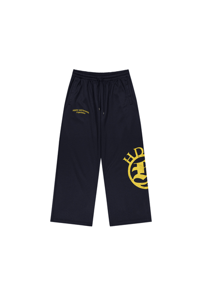 HDEX Celana Korea Olahraga Crown Giant Fit Mesh Wide Pants Navy Pria Fitness