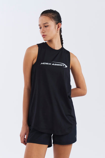 HDEX Baju Korea Olahraga Womens Assist Training Tank Top Black Wanita Fitness
