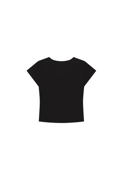 HDEX Baju Korea Olahraga Active Maund Slim Fit Short Sleeve Black Wanita Fitness