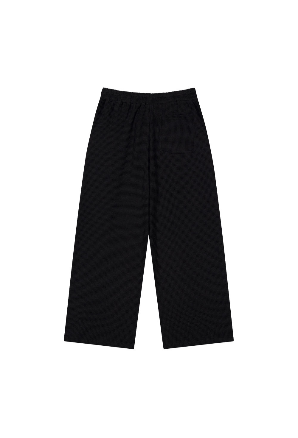 HDEX Celana Korea Olahraga Low Pintuck Waffle Wide Pants Black Pria Fitness