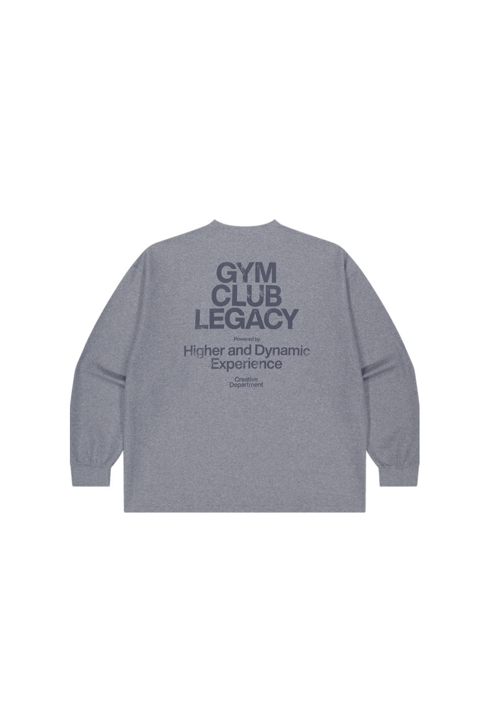 HDEX Baju Korea Olaharaga Core Waffle Giant Fit Long Sleeve Melange Gray Pria Fitness