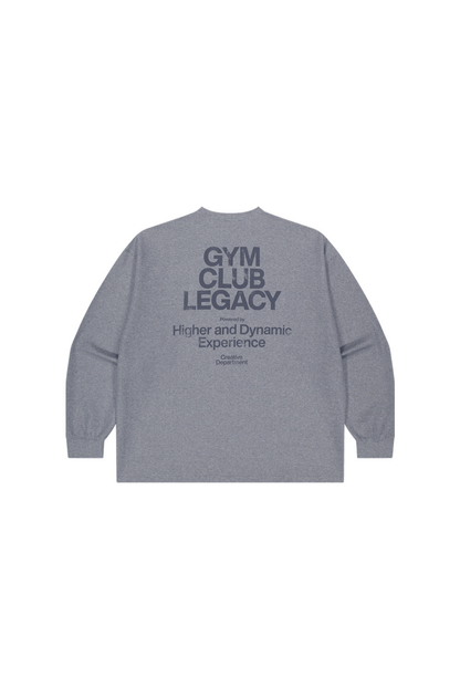 HDEX Baju Korea Olaharaga Core Waffle Giant Fit Long Sleeve Melange Gray Pria Fitness