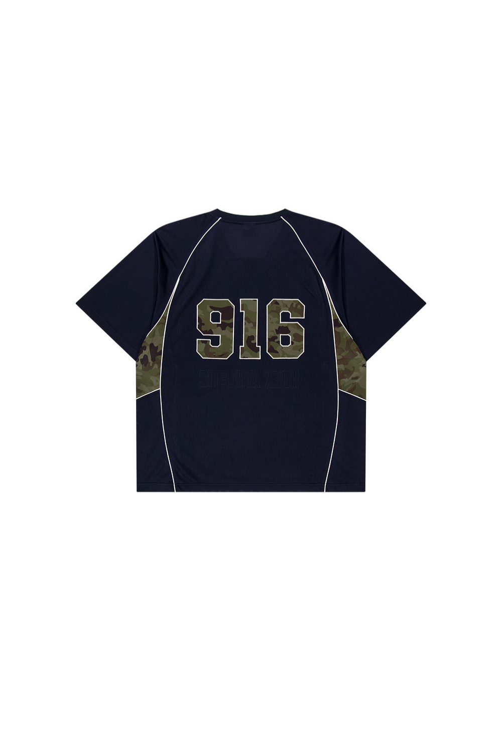 HDEX Baju Korea Olahraga Camo 916 Block Mesh Short Sleeve Navy Pria Fitness