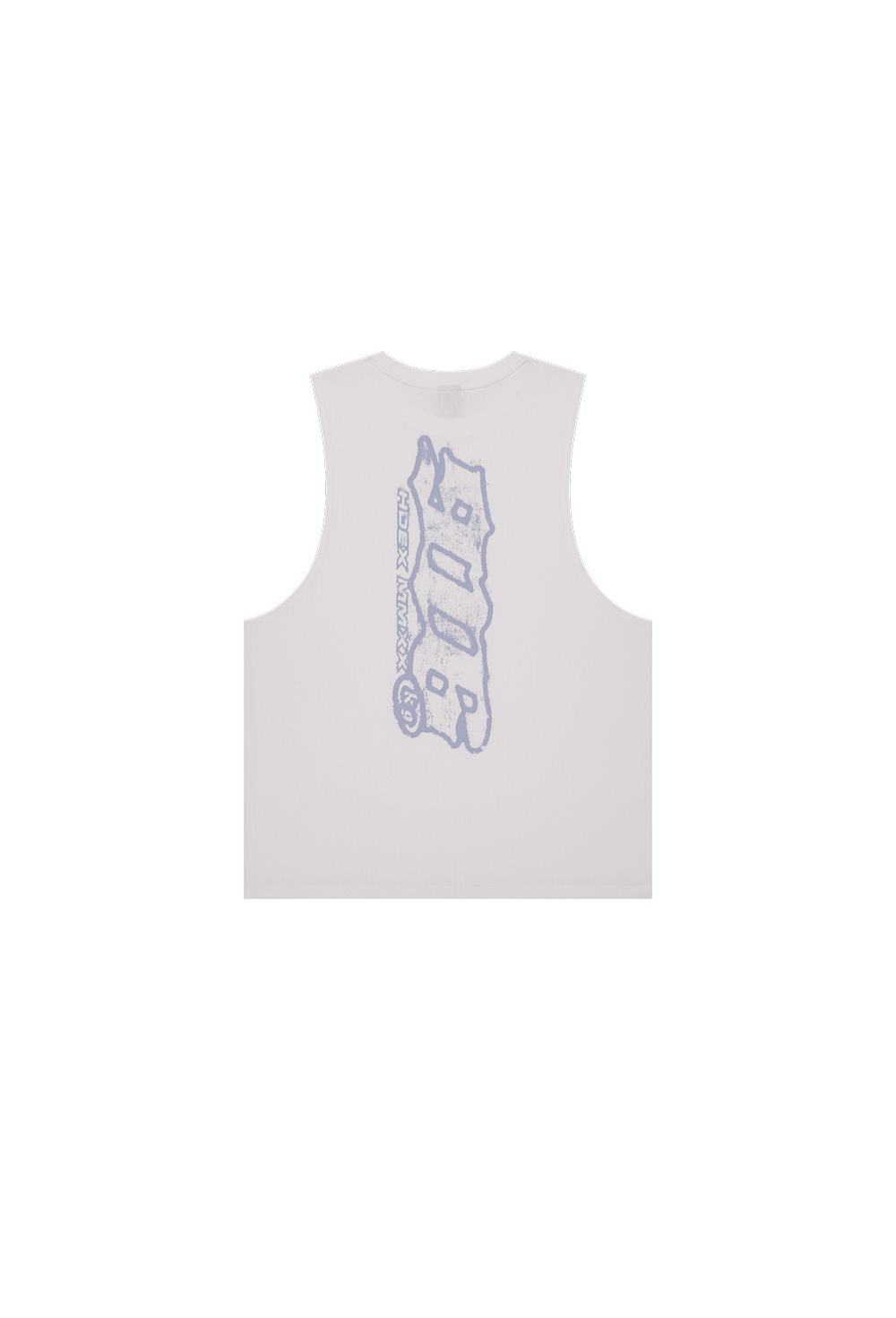 HDEX Baju Korea Olahraga Clear 916 Back Logo Sleeveless White Pria Fitness