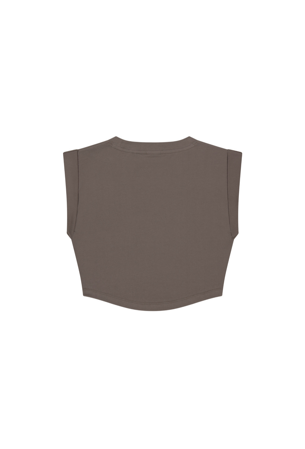 HDEX Baju Korea Olahraga Mild Roll-Up Crop Sleeveless Taupe Wanita Fitness