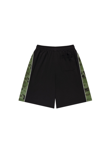 HDEX Celana Korea Olahraga Camo Block Mesh Bermuda Shorts Black Pria Fitness