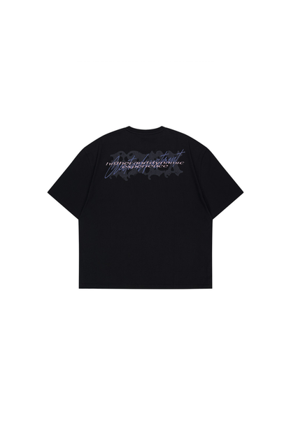 HDEX Baju Korea Olahraga Wild Letter Giant Fit Short Sleeve Black Pria Fitness