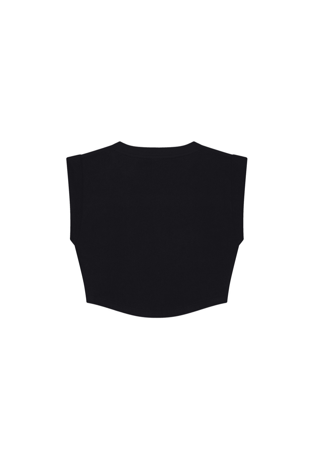 HDEX Baju Korea Olahraga Mild Roll-Up Crop Sleeveless Black Wanita Fitness