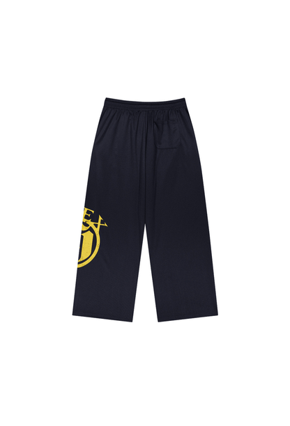 HDEX Celana Korea Olahraga Crown Giant Fit Mesh Wide Pants Navy Pria Fitness