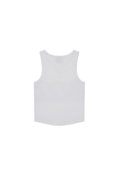HDEX Baju Korea Olahraga Clear 916 Ribbed Crop Tank Top White Wanita Fitness