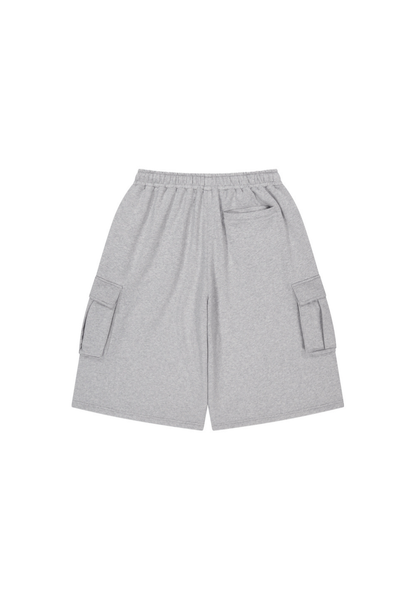 HDEX Celana Korea Olahraga EZ Cargo Bermuda Sweat Shorts Melange Gray Pria Fitness