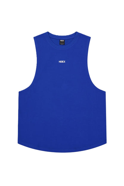 HDEX Silver Main Logo Round Sleeveless Cobalt Blue