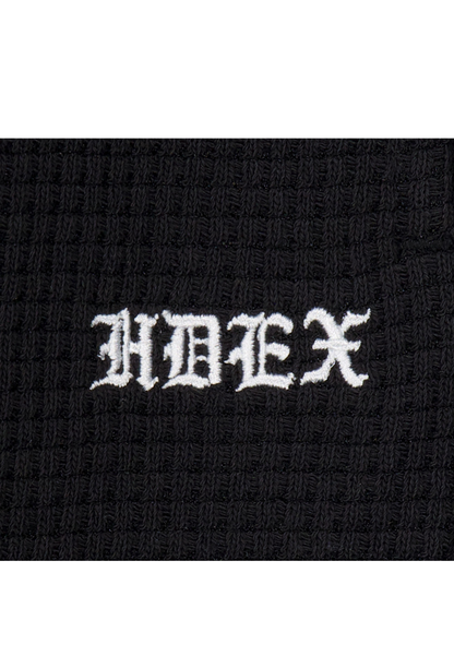 HDEX Celana Korea Olahraga Low Pintuck Waffle Wide Pants Black Pria Fitness