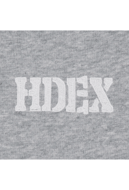 HDEX Baju Korea Olahraga Core Reverse Giant Fit Hoodie Zip-Up Melange Gray Pria Fitness