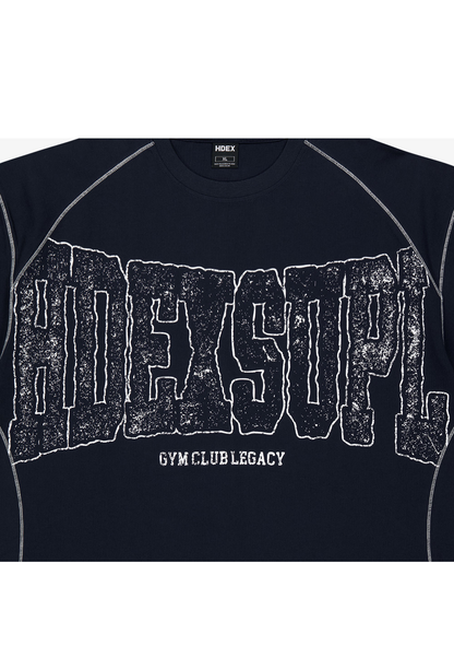 HDEX Baju Korea Olahraga Mega Wide Short Sleeve Navy Pria Fitness