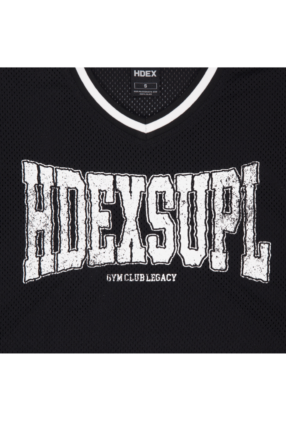 HDEX Baju Korea Olahraga Mega Wide Crop Short Sleeve Black Wanita Fitness