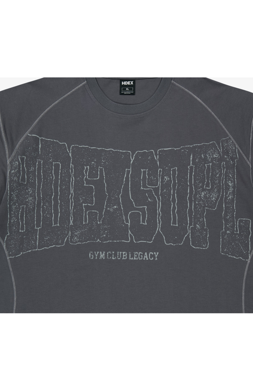 HDEX Baju Korea Olahraga Mega Wide Short Sleeve Charcoal Pria Fitness