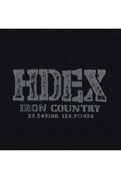 HDEX Baju Korea Olahraga Core Waffle Giant Fit Long Sleeve Black Pria Fitness