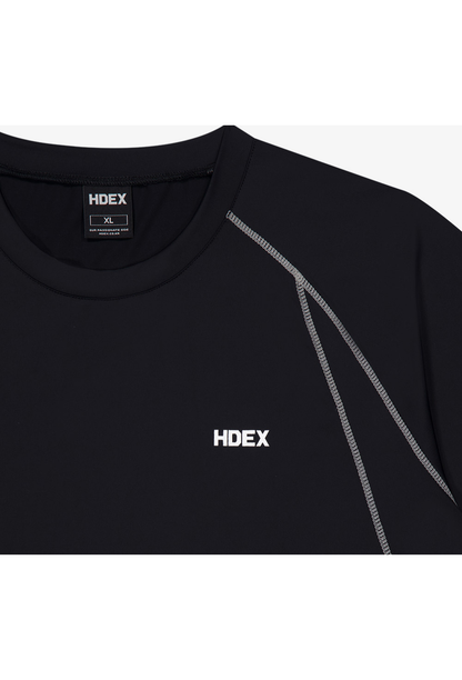 HDEX Baju Korea Olahraga Pro Muscle Fit Compression Short Sleeve Black Pria Fitness