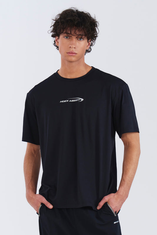 HDEX Baju Korea Olahraga Assist Core Short Sleeve Black Pria Fitness