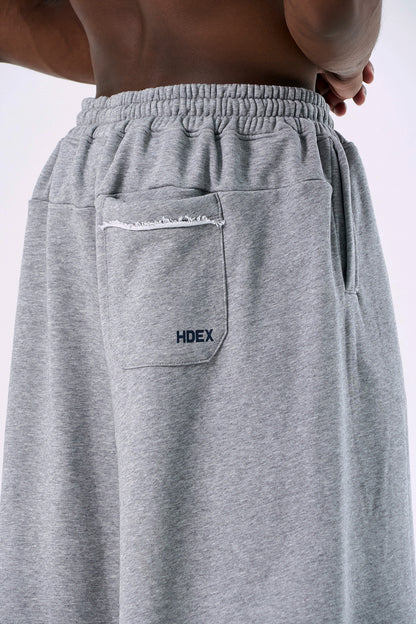 HDEX Classic Pintuck Sweat Shorts Melange Gray