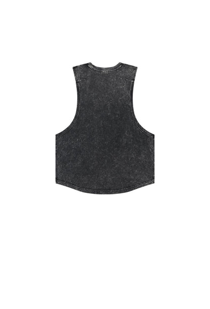 HDEX Baju Korea Olahraga Core Combi Faded Washing Sleeveless Charcoal Pria Fitness