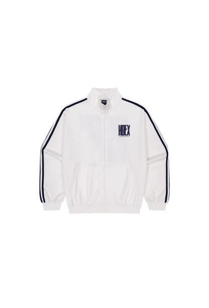HDEX Baju Korea Olahraga Crack Printed Track Jacket White Pria Fitness