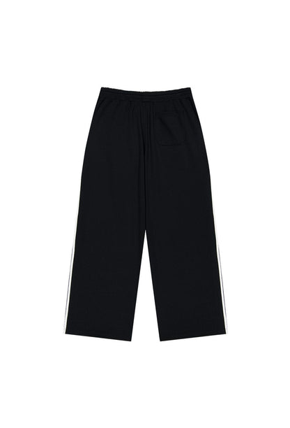 HDEX Celana Korea Olahraga Crack Printed Track Pants Black Pria Fitness