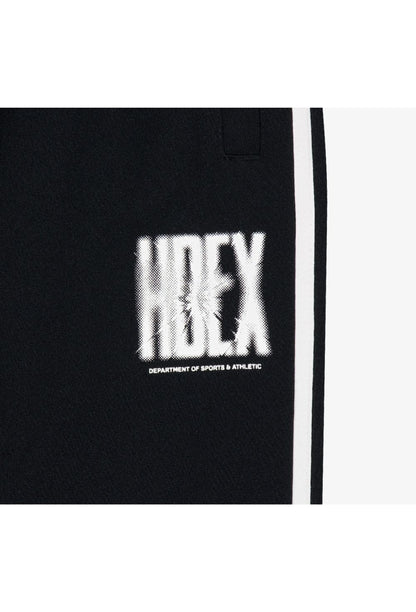 HDEX Celana Korea Olahraga Crack Printed Track Pants Black Pria Fitness
