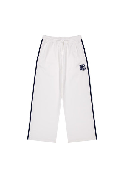HDEX Celana Korea Olahraga Crack Printed Track Pants White Pria Fitness
