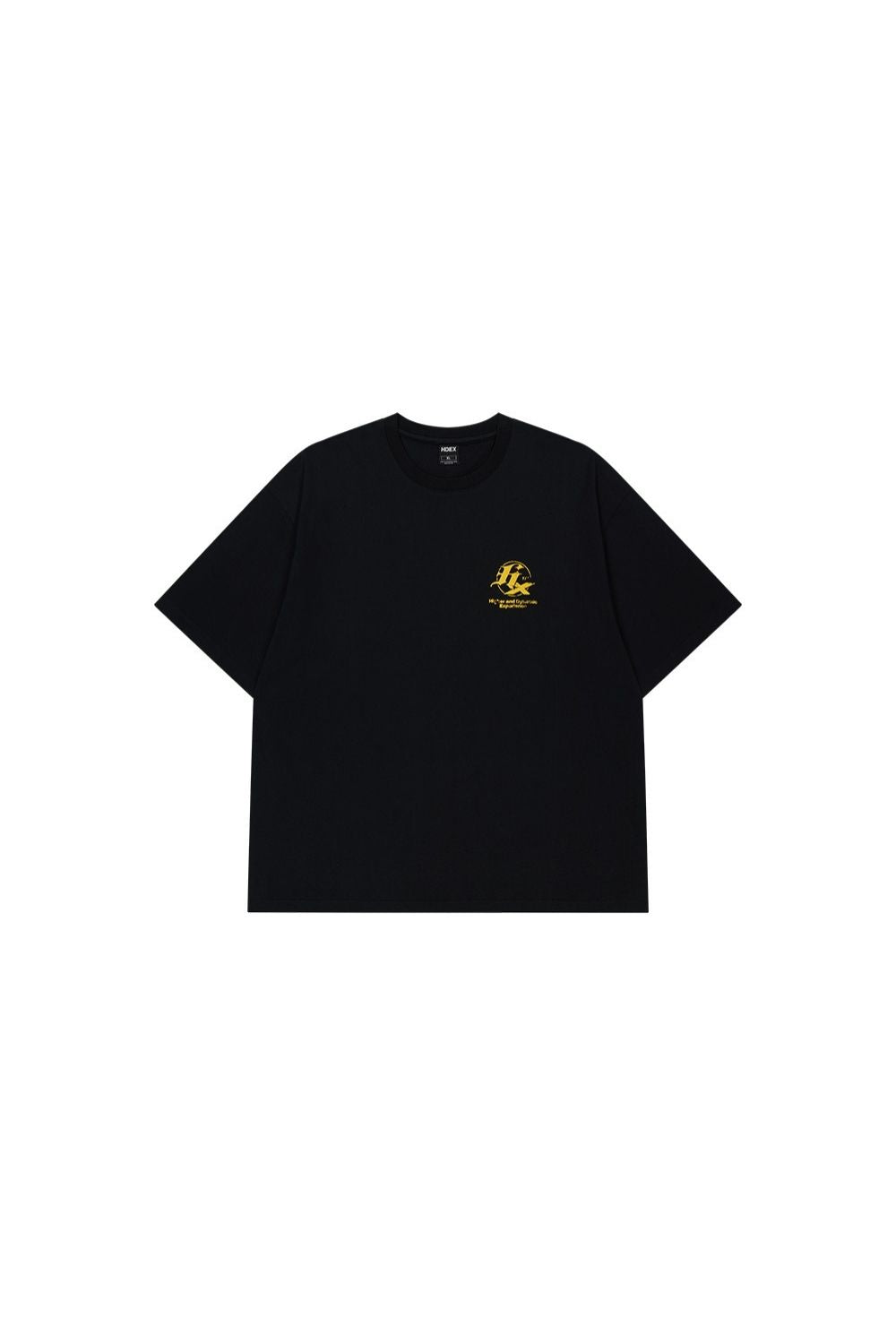 HDEX Baju Korea Olahraga HX Back Logo Short Sleeve Black Pria Fitness
