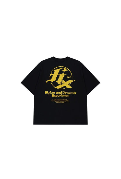 HDEX Baju Korea Olahraga HX Back Logo Short Sleeve Black Pria Fitness