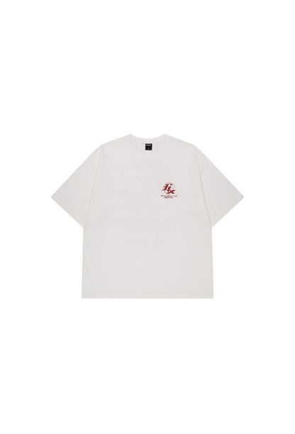 HDEX Baju Korea Olahraga HX Back Logo Short Sleeve White Pria Fitness