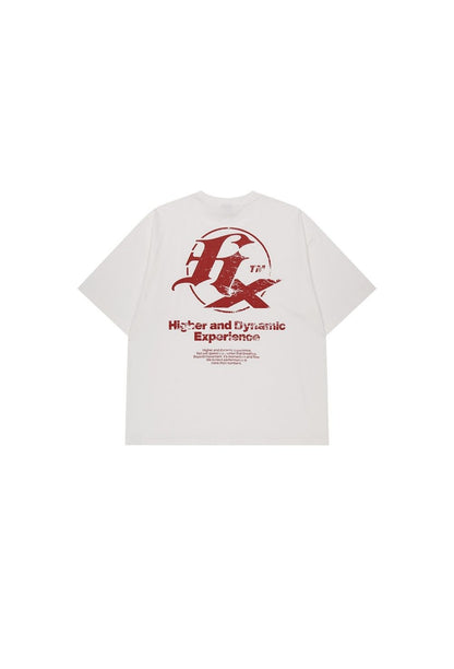 HDEX Baju Korea Olahraga HX Back Logo Short Sleeve White Pria Fitness