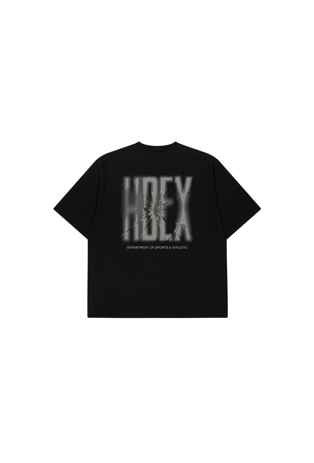 HDEX Baju Korea Olahraga Crack Printed Short Sleeve Black Pria Fitness