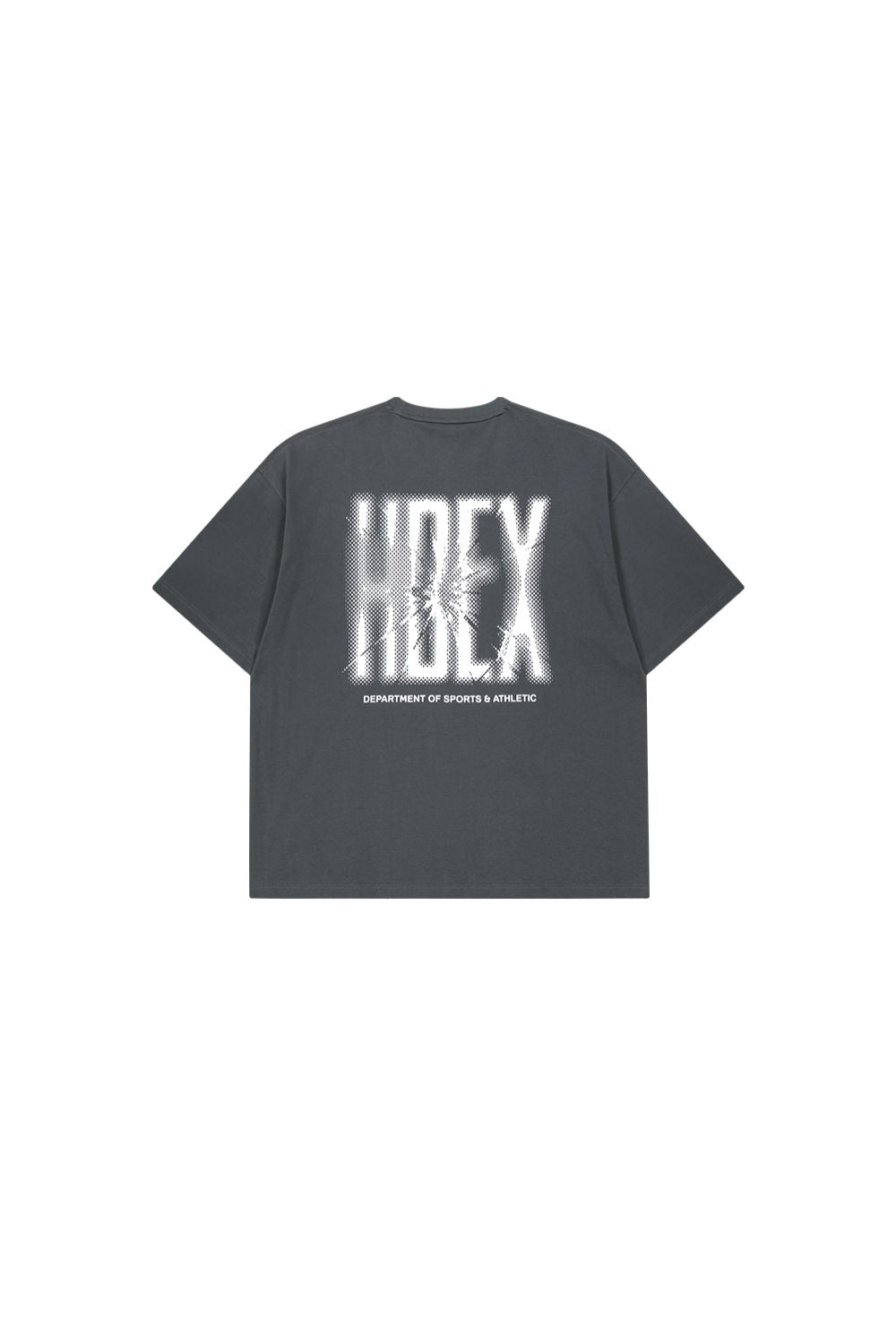 HDEX Baju Korea Olahraga Crack Printed Short Sleeve Charcoal Pria Fitness