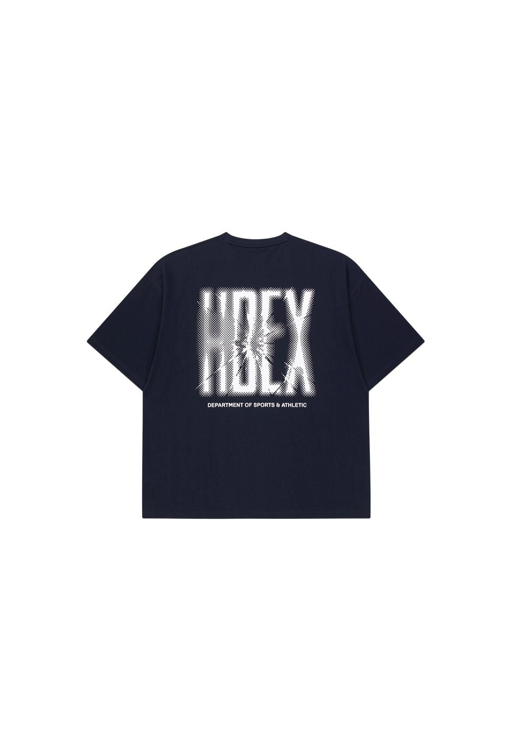 HDEX Baju Korea Olahraga Crack Printed Short Sleeve Navy Pria Fitness