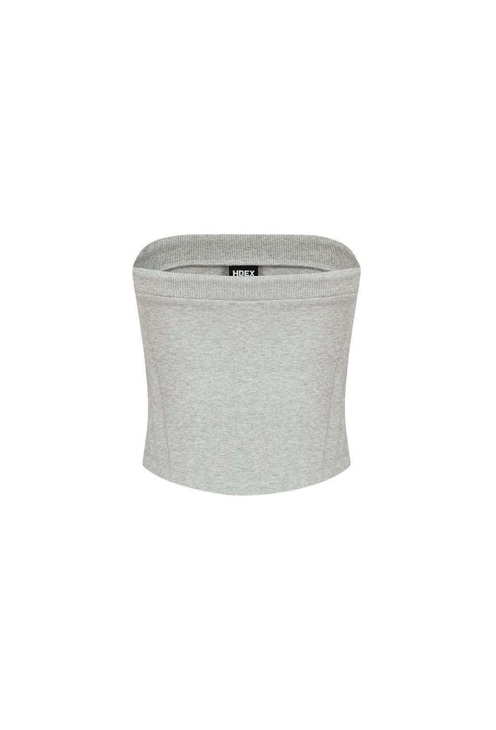 HDEX Baju Korea Olahraga Camo Applique Tube Top Melange Gray Wanita Fitness