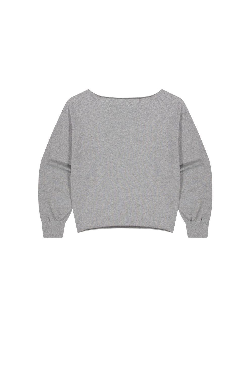 HDEX Baju Korea Olahraga Camo Off-Shoulder Sweatshirt Melange Gray Wanita Fitness