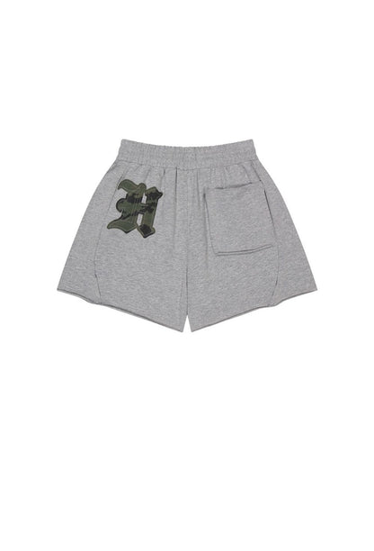 HDEX Celana Korea Olahraga Camo Cut-Off Sweat Shorts W Melange Gray Wanita Fitness