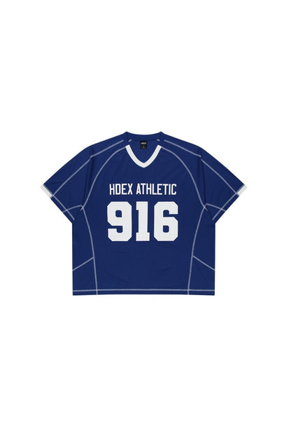 HDEX Baju Korea Olahraga 916 Giant Fit Mesh Short Sleeve Blue Pria Fitness