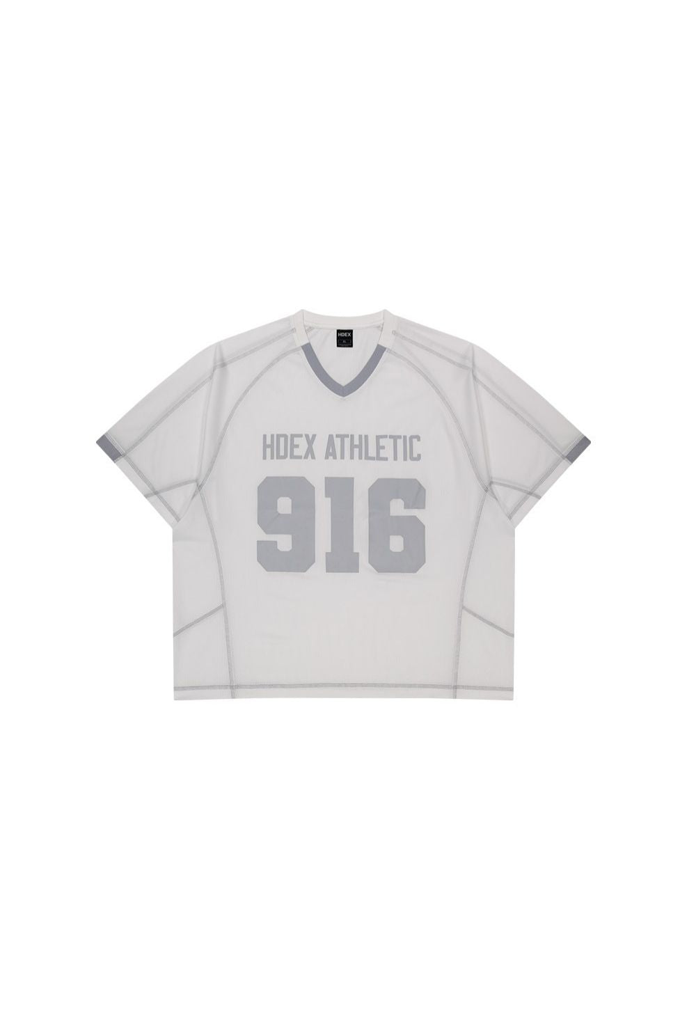 HDEX Baju Korea Olahraga 916 Giant Fit Mesh Short Sleeve White Pria Fitness