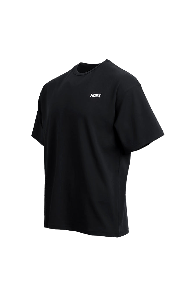 HDEX Main Back Logo Over Fit Sleeve T-Shirt Black